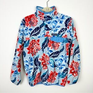 Patagonia Synchilla Snap T Fleece Pullover Blue Monoa Floral